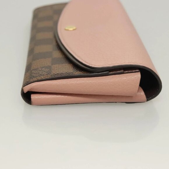 LOUIS VUITTON Damier Ebene Portofeuil Normandy Wallet Pink N61262 LV Auth 125844 - Picture 4 of 16